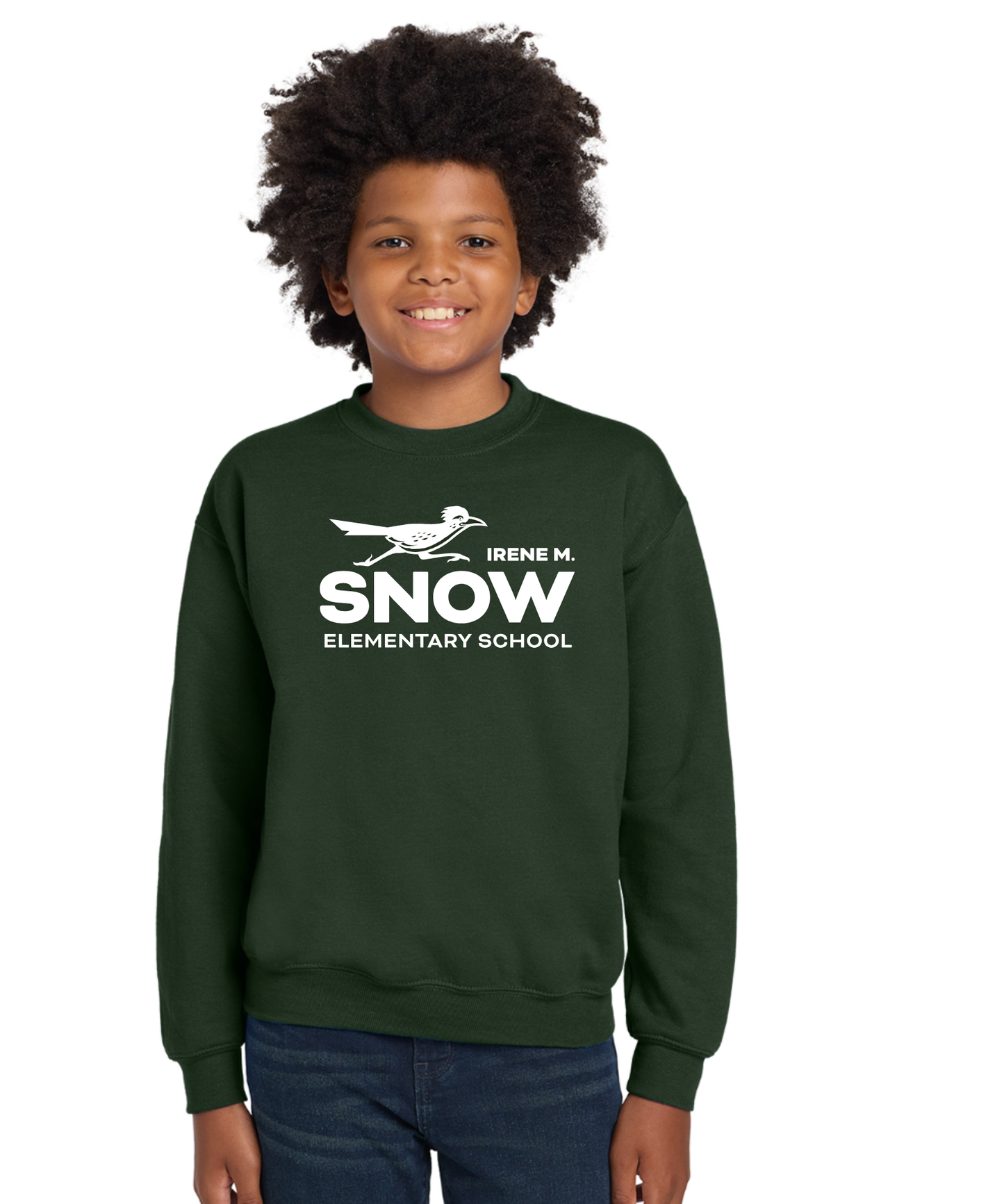 Snow Single Color Heavy Cotton Youth Crewneck