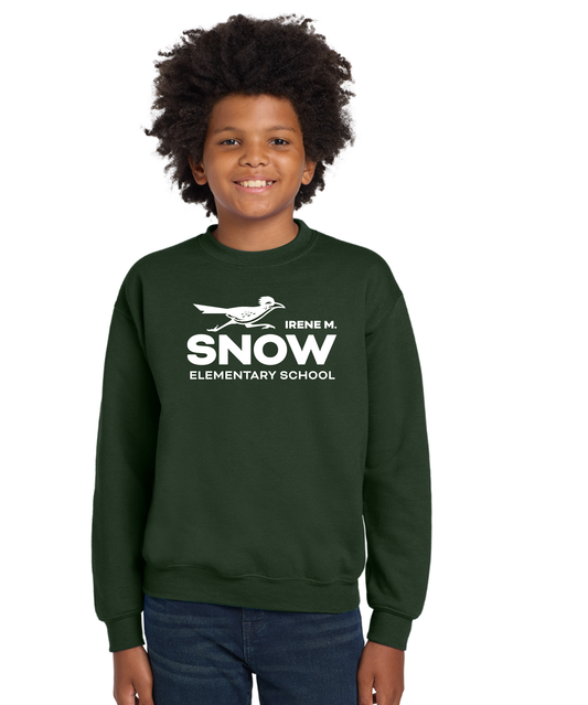 Snow Single Color Heavy Cotton Youth Crewneck